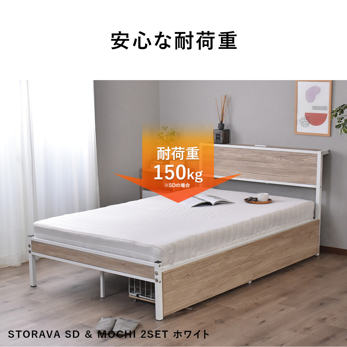スタイルが選べるシンプルベッド 【S/SD/D】