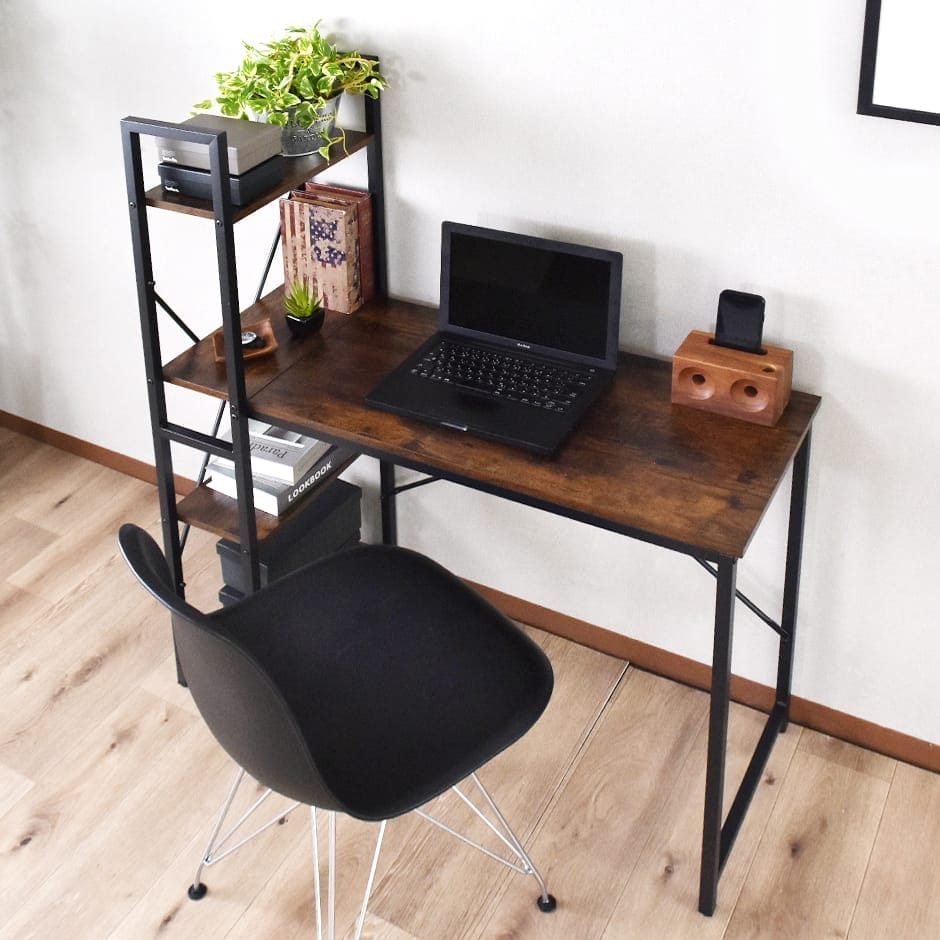 【幅115】ラック付きL字デスク ガイア