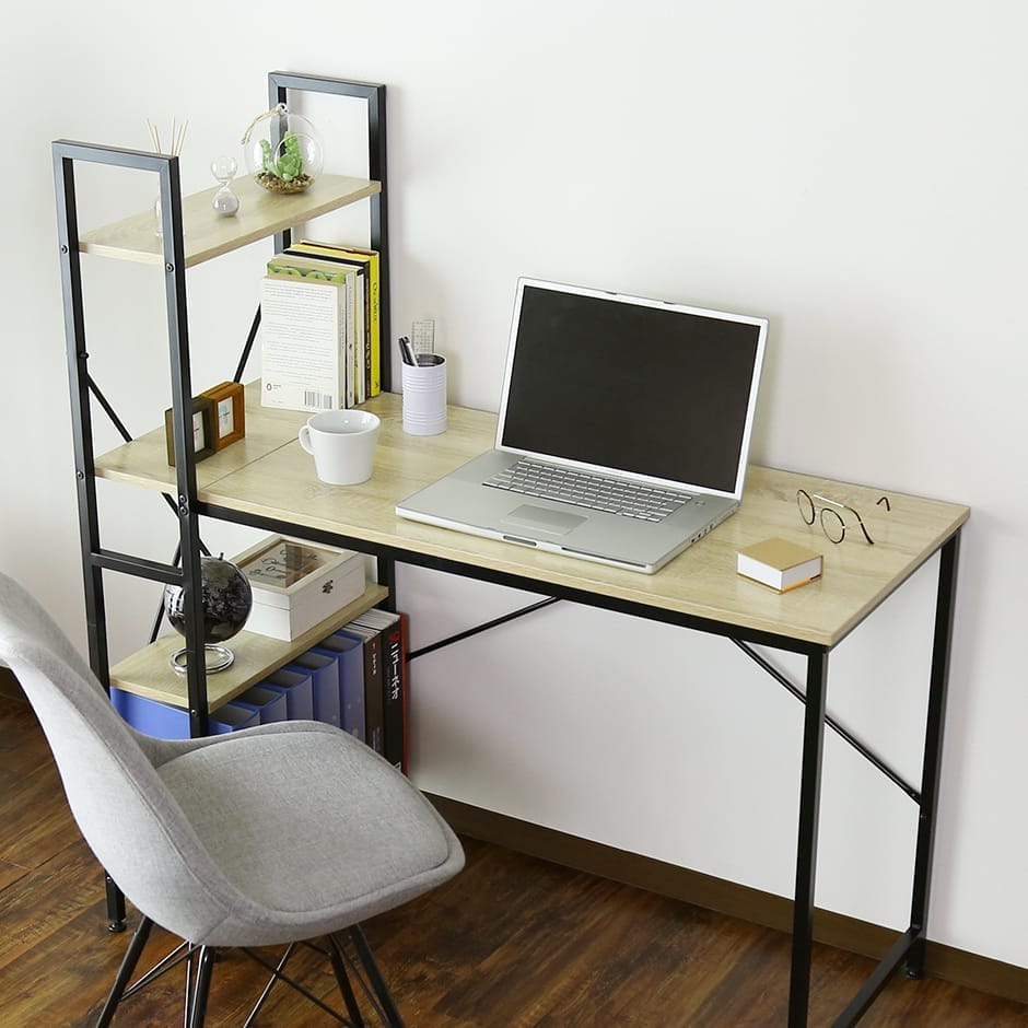 【幅115】ラック付きL字デスク ガイア