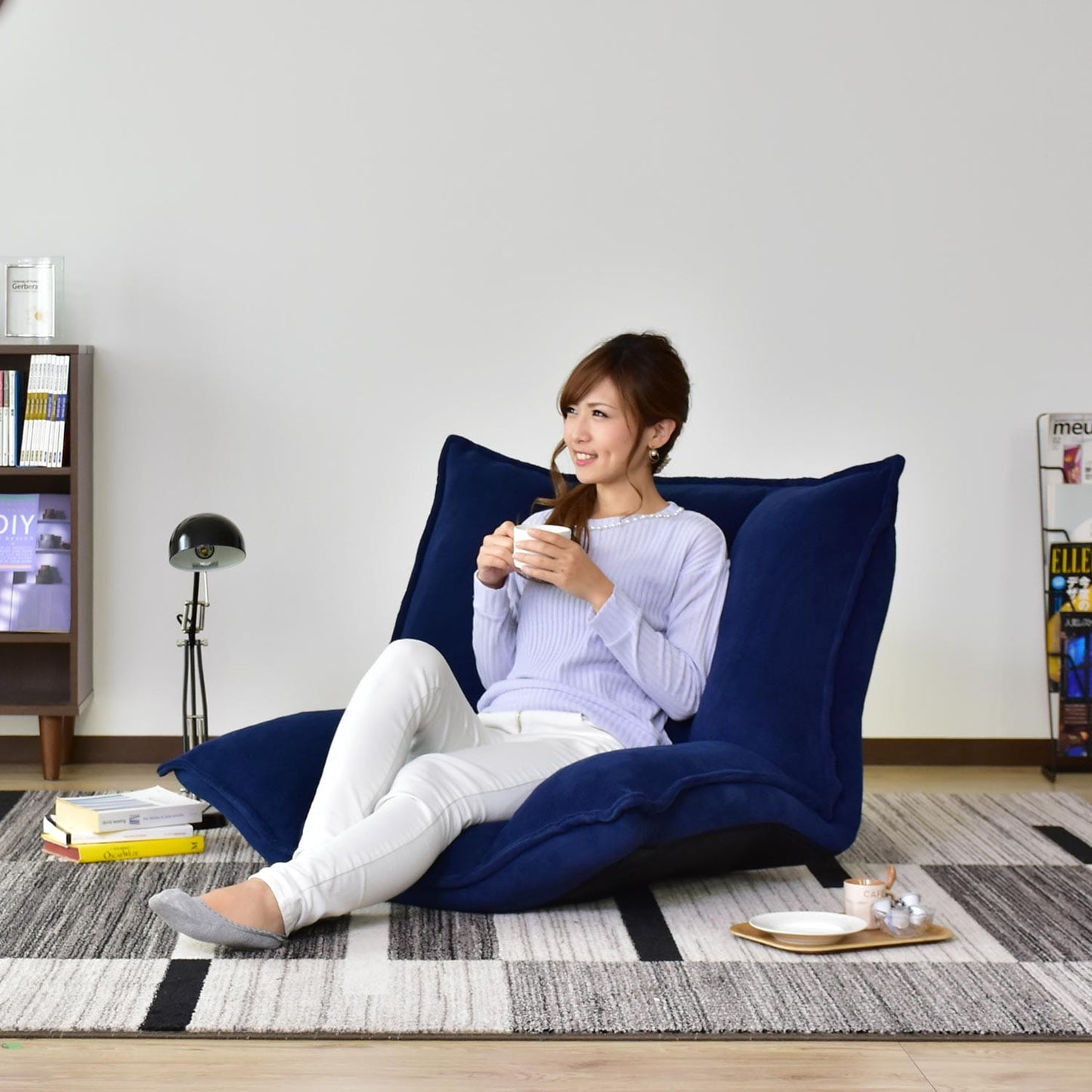 ソファー ひとりがけ ロータイプ 座椅子 各部リクライニング バーニーズ1P