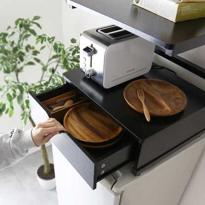 冷蔵庫上収納　【スライド棚タイプ｜引出し付きタイプ】トルト