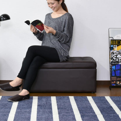 収納スツール オットマン 幅83cm 収納ボックス 踏み台 2人掛け トランクベンチ