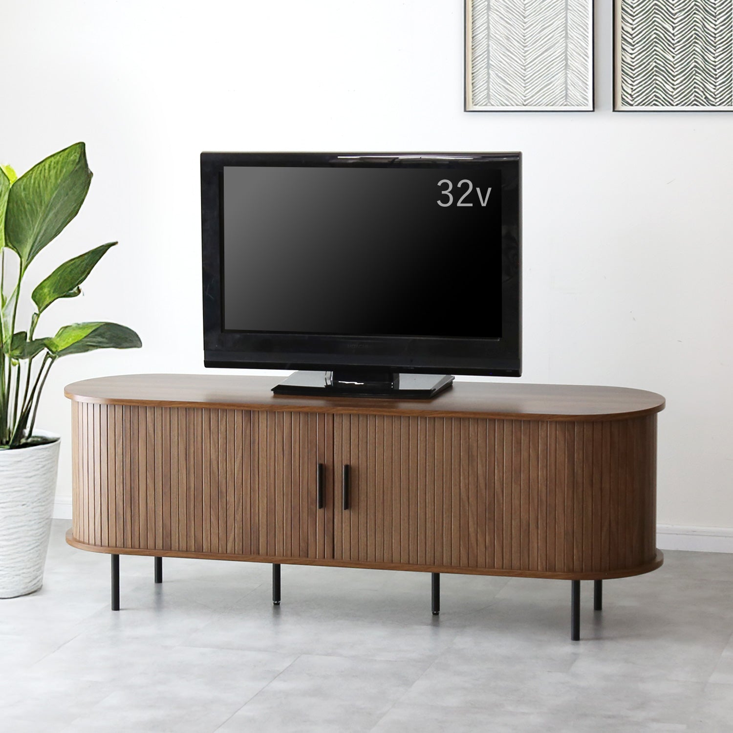 doris タンブール式扉(蛇腹扉)がおしゃれなテレビボード 幅120㎝/150