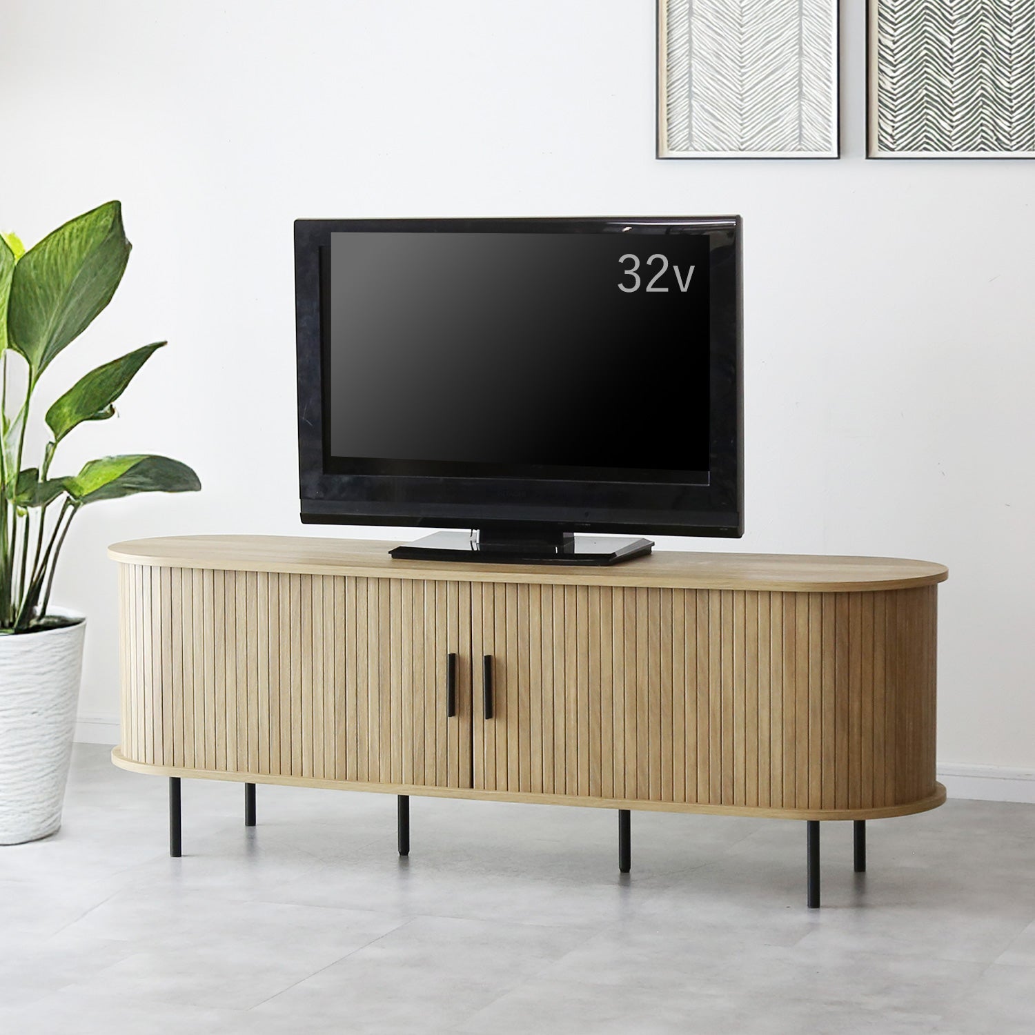 doris タンブール式扉(蛇腹扉)がおしゃれなテレビボード 幅120㎝/150