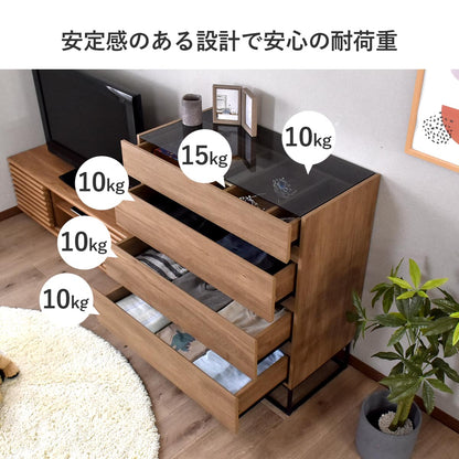 ガラスコレクションケース付き チェスト アヴェント