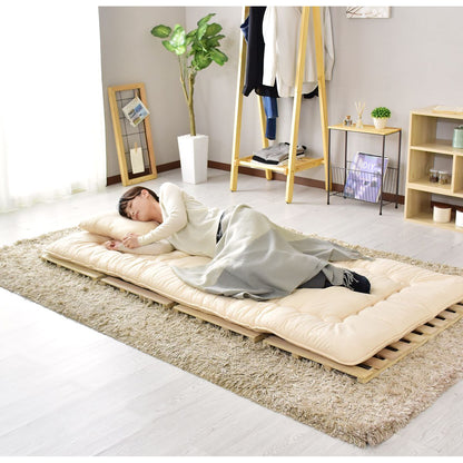 ダブルサイズ すのこ ベッド 天然桐材 湿気対策 折りたたみ式 ビスケ D