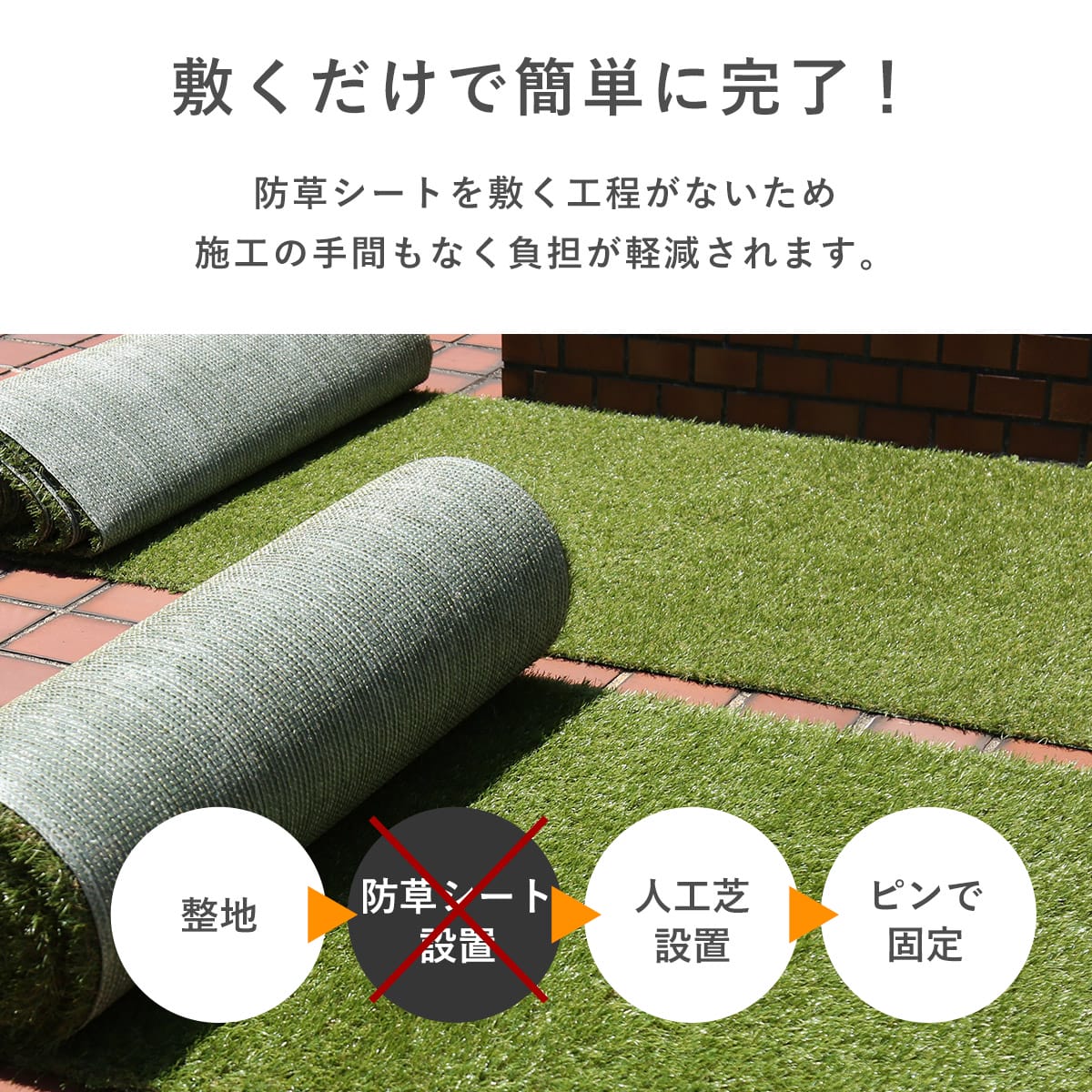 防草シート一体型人工芝 【芝丈20mm】