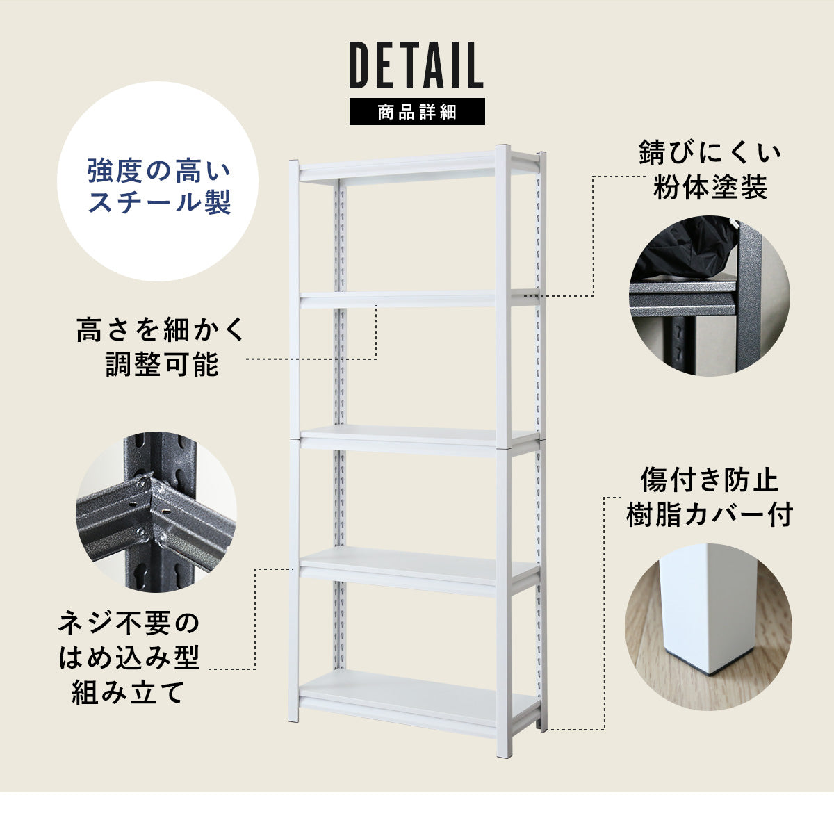 スチールラック オープンラック キャビット 5段 80×30cm – remembrance-doris