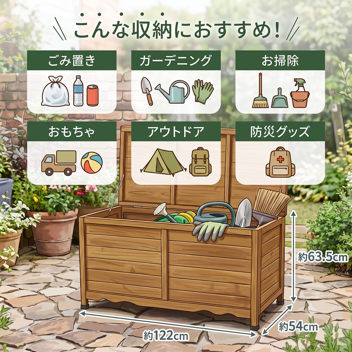 【幅122㎝】屋外収納 シーダー