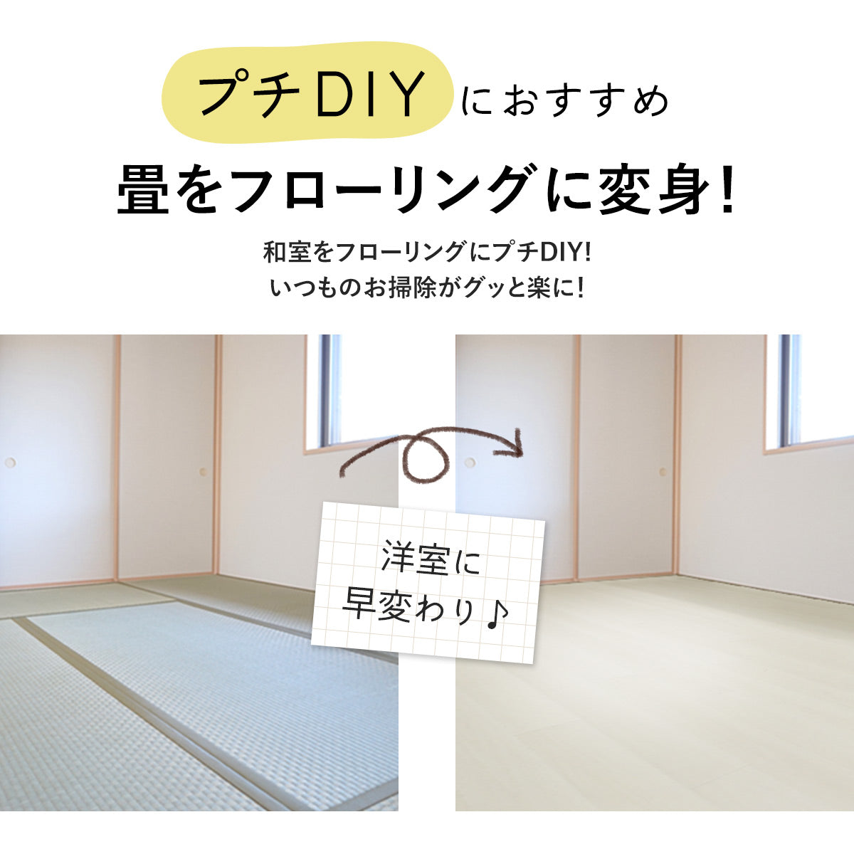 クッションフロア DIY リノベーション 床材 フローリング 江戸間6畳用（ラグ・マット） – remembrance-doris