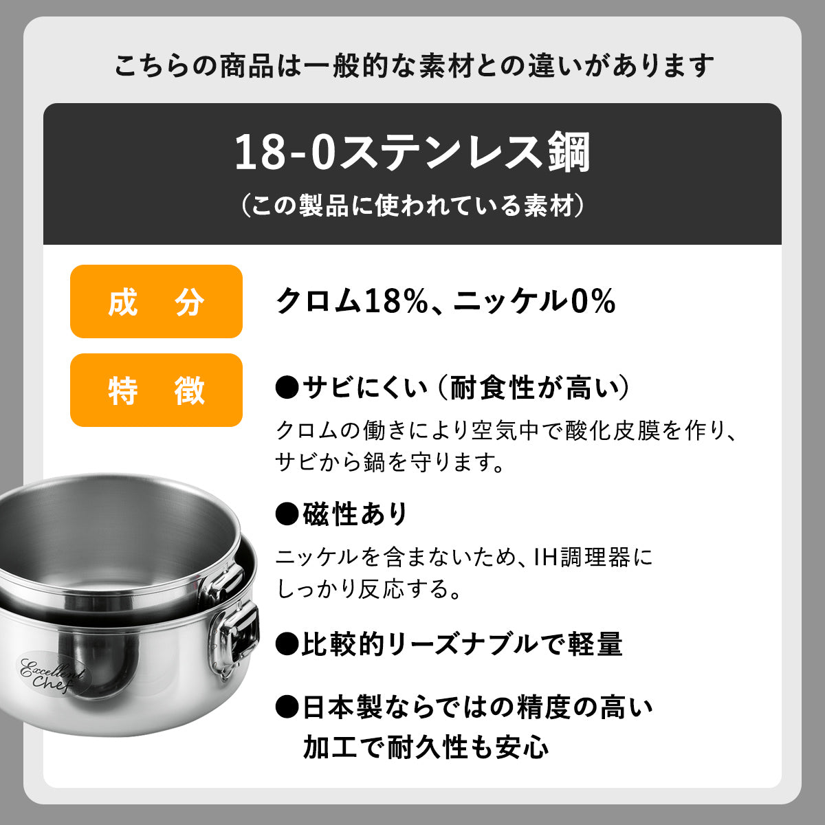 【燕三条】取っ手着脱式鍋セット　ワンタッチクッカー着脱式16/18cmセット