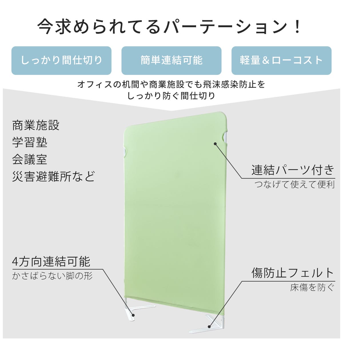 【高さ160】 パーテーション クルック