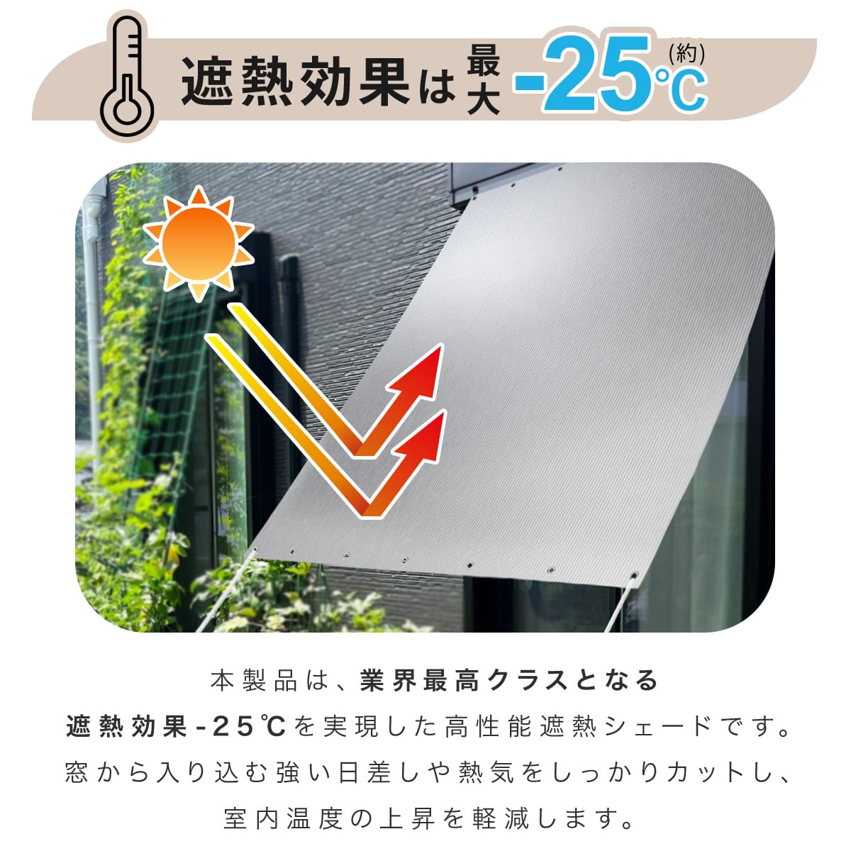 目隠しにもなる遮熱シード(プレミアム)