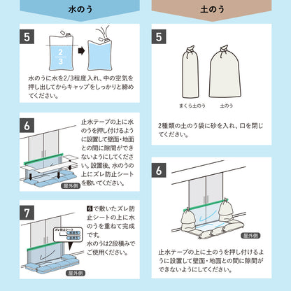 水害対策 止水シート 水のうタイプ