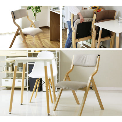 オシャレでかわいい 折りたたみ 木製チェア エリス