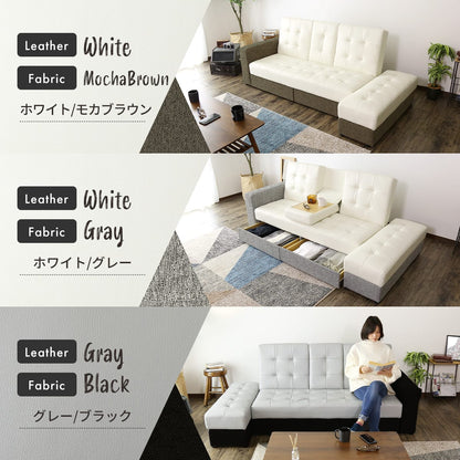 収納・テーブル付き ソファーベッド　フェリス