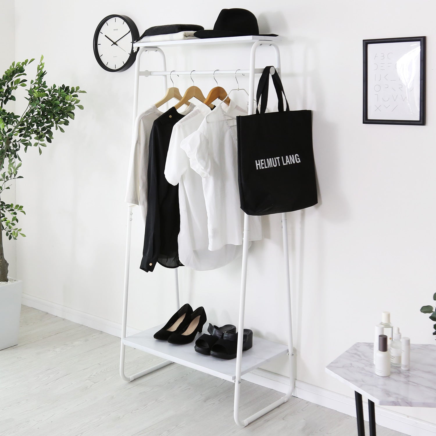 幅64】ハンガーラック ロナ棚付き – remembrance-doris