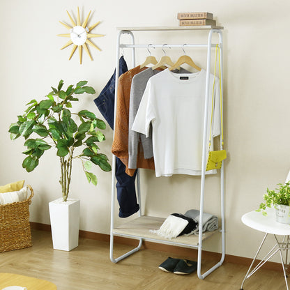 【幅64】ハンガーラック ロナ棚付き