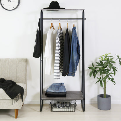 【幅64】ハンガーラック ロナ棚付き