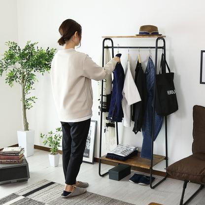 【幅64】ハンガーラック ロナ棚付き