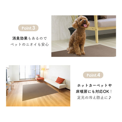 【4枚入り】 ずれにくい吸着カーペット45×45