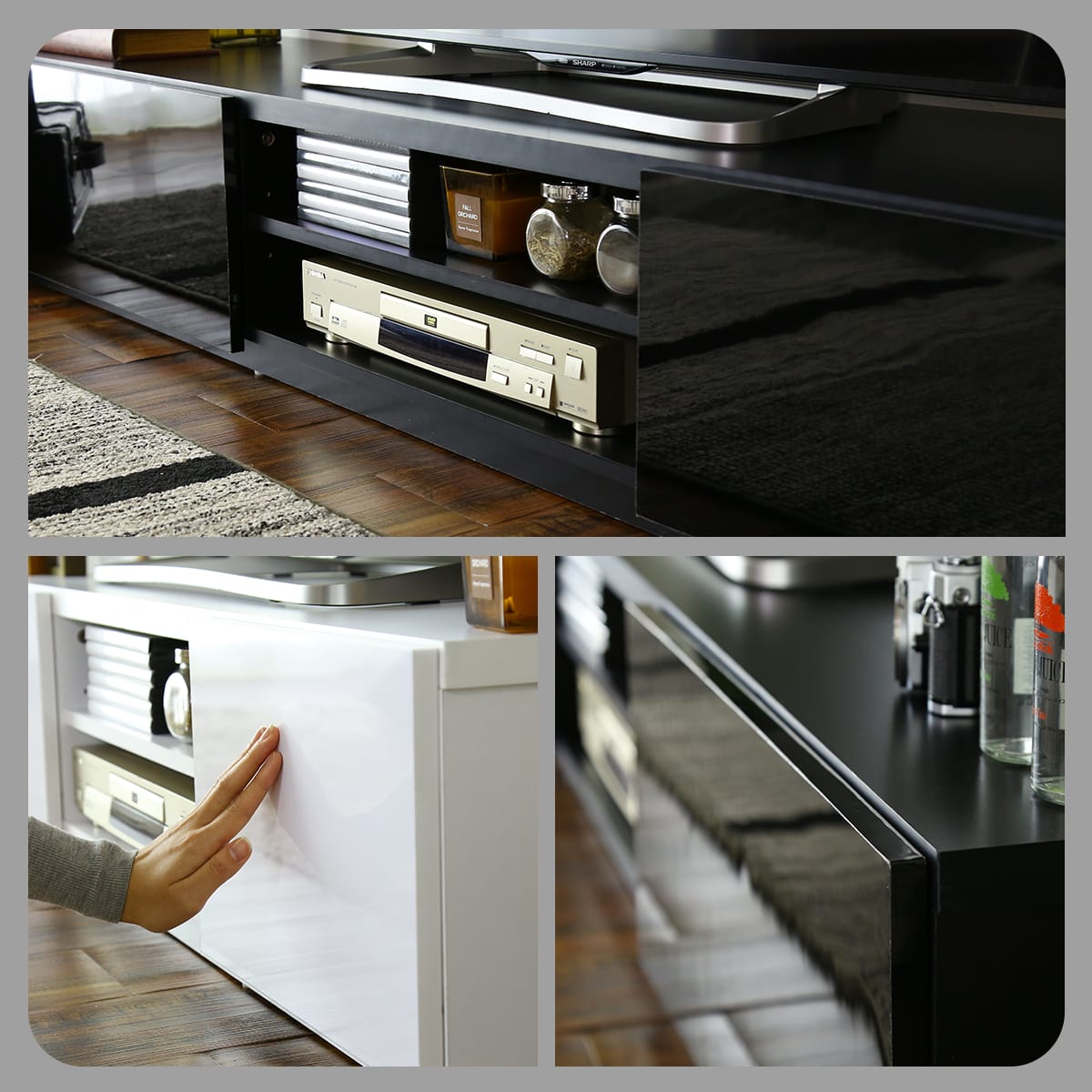 【幅120｜150｜180cm】 テレビ台 前面鏡面加工 ルクス