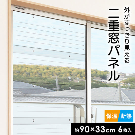 二重窓パネル 33×90㎝×6枚