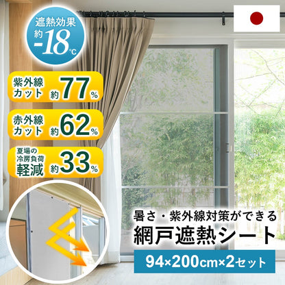 網戸遮熱シート【94×200㎝】2枚セット