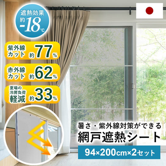 網戸遮熱シート【94×200㎝】2枚セット