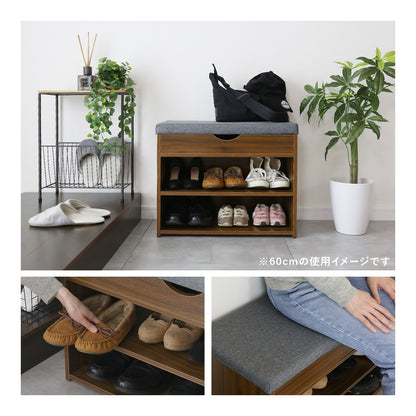 座面クッション付き収納ベンチ【幅60㎝｜80㎝】 マリス