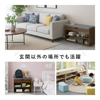 座面クッション付き収納ベンチ【幅60㎝｜80㎝】 マリス