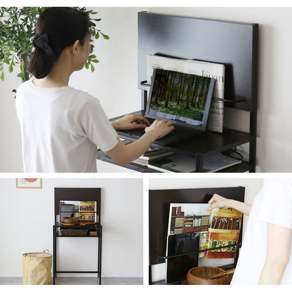 マガジンラック＆コンセント付き 収納デスク