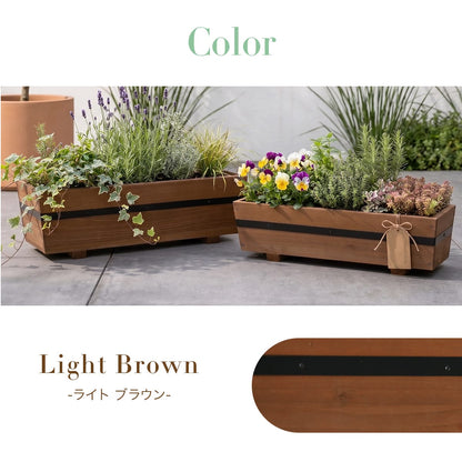 【2サイズセット｜幅52/47cm】木製プランター ペブル