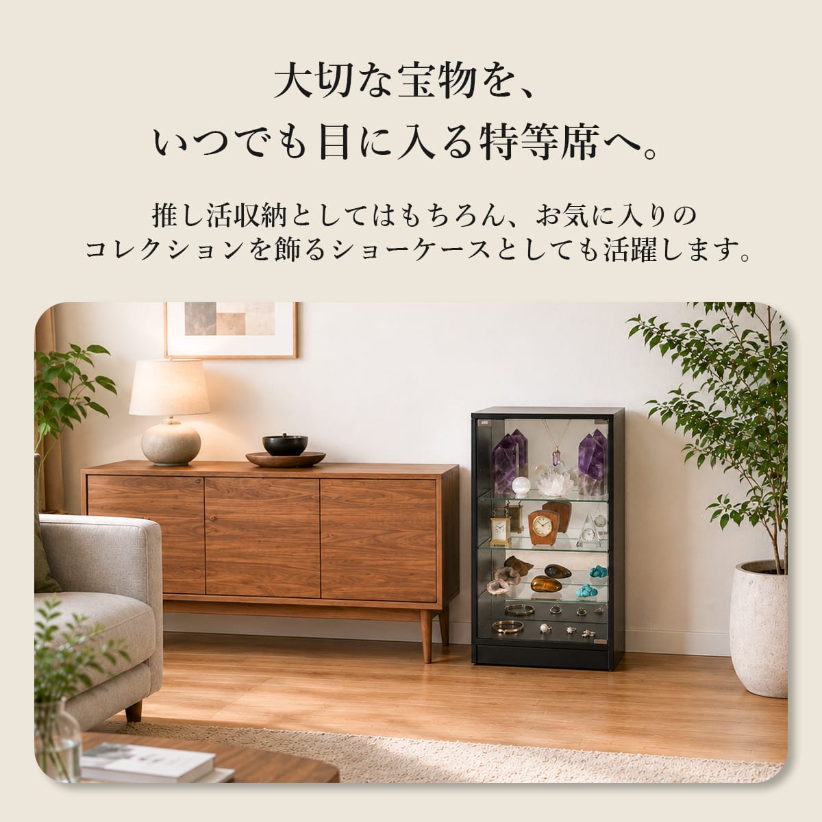 回転ガラスコレクションラック フィービー – ドリス公式