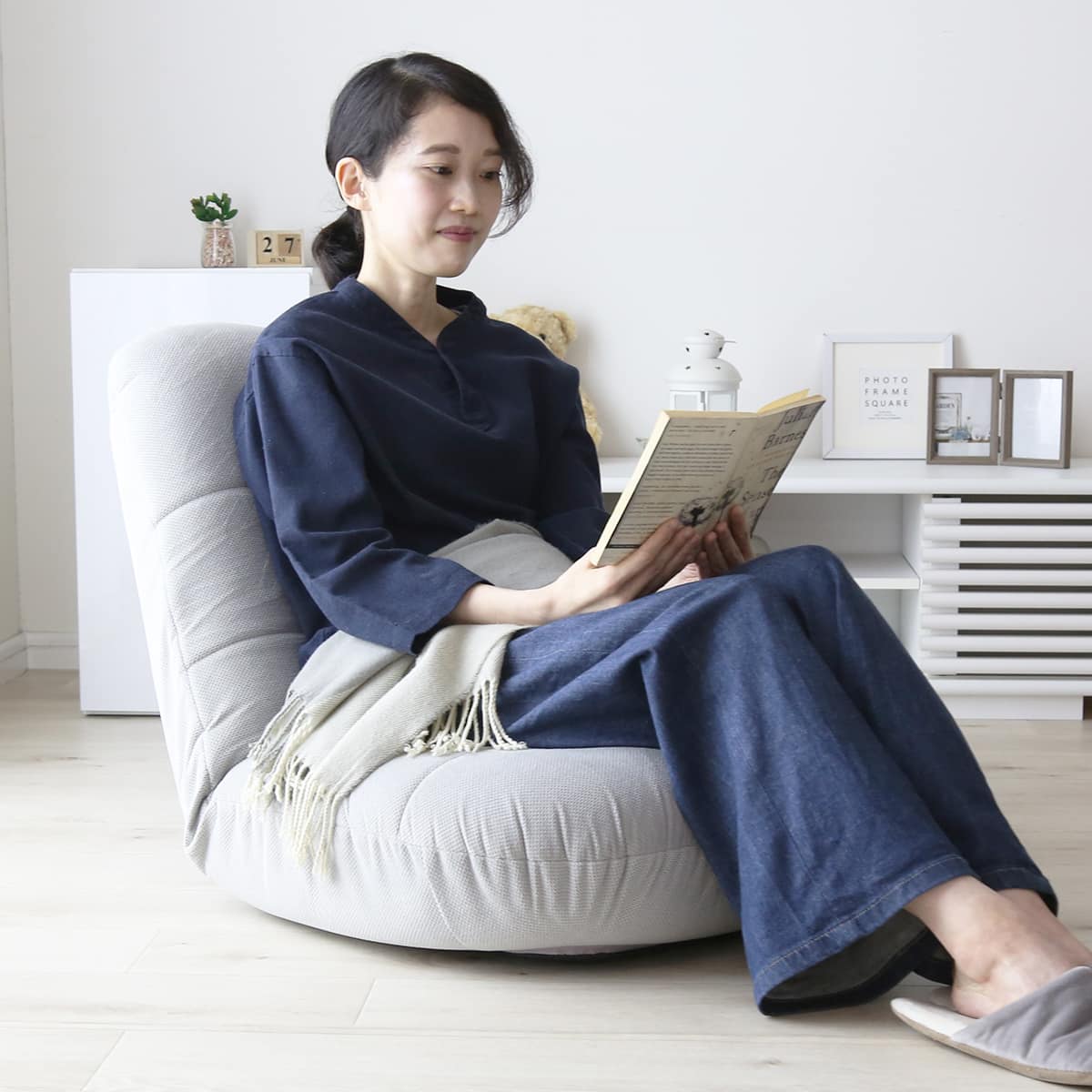 座椅子 リクライニング 14段階 ソファー 1人掛け ポケットコイル 厚さ17cm ラッコ