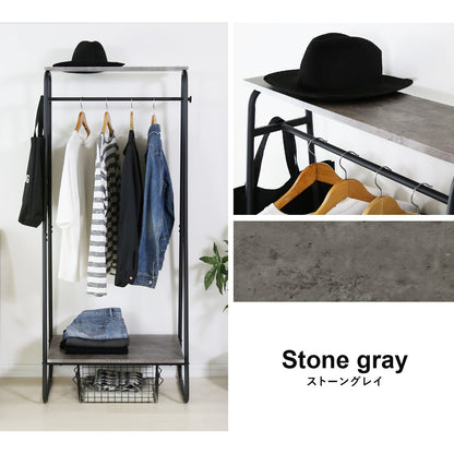 【幅64】ハンガーラック ロナ棚付き