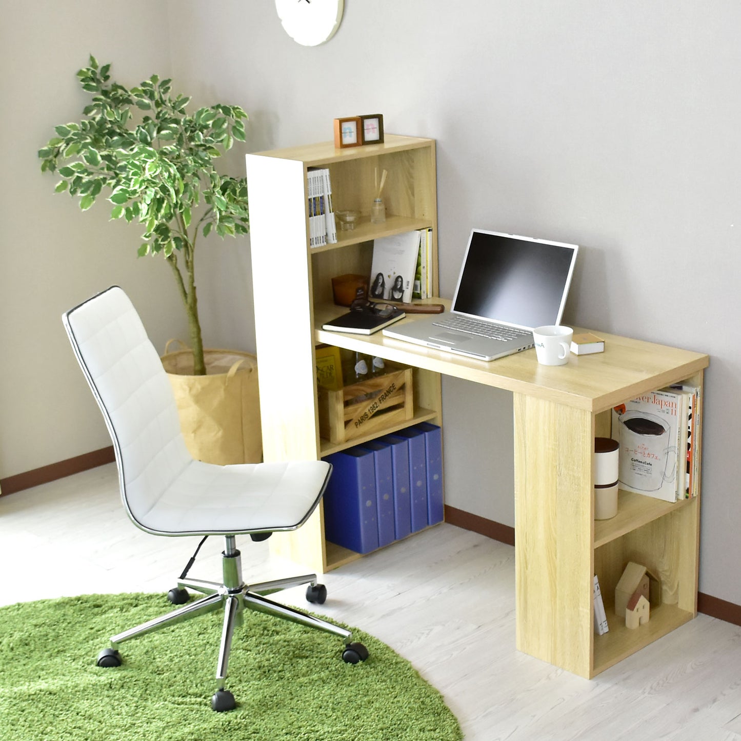 【幅120】大容量収納付きデスク パレスト