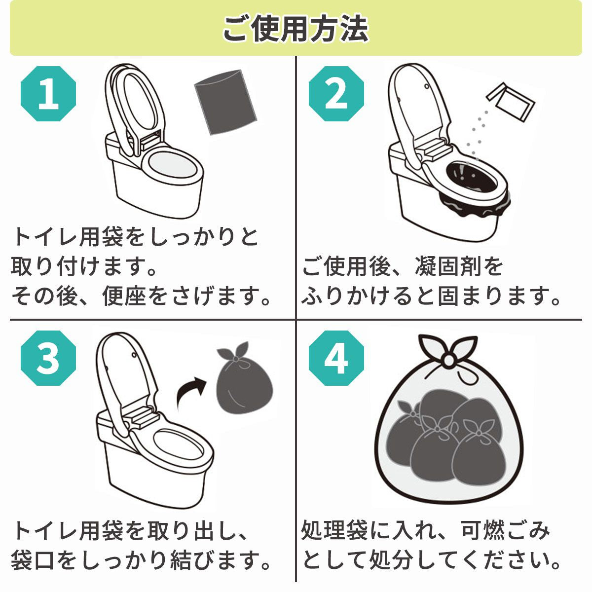 【防災用品】 消臭・抗菌効果に優れた簡易トイレ20回分