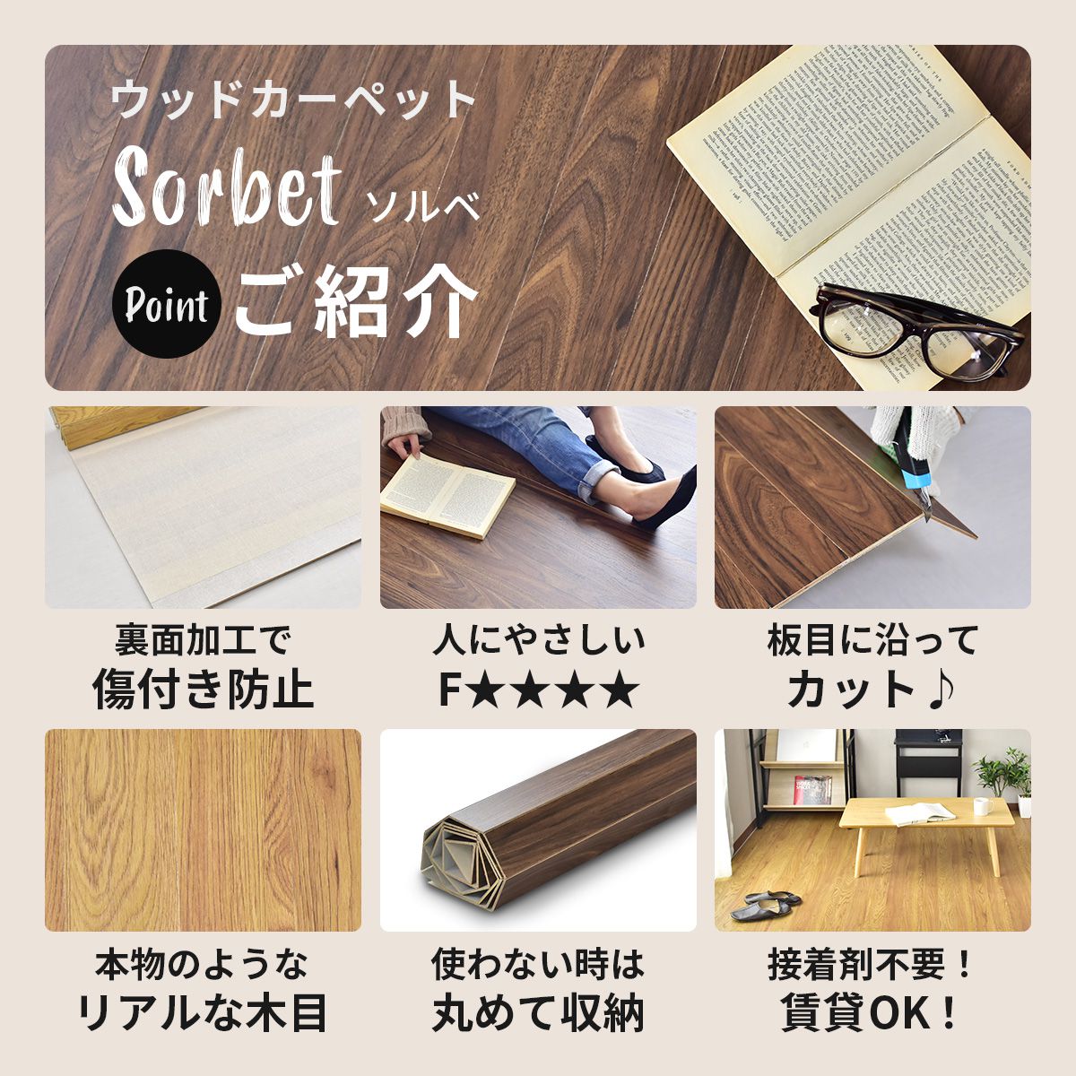 ウッドカーペット 3畳用 団地間3畳用 245x175cm DIY フローリング ソルベ – remembrance-doris