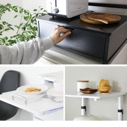 冷蔵庫上収納　【スライド棚タイプ｜引出し付きタイプ】トルト