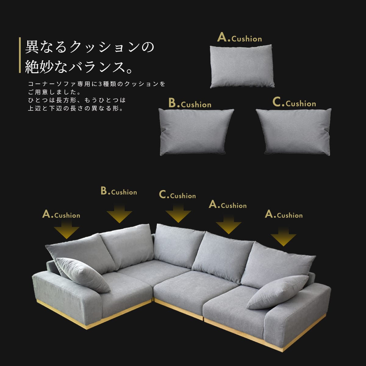 ソファー ロータイプ 幅203 コーナーソファ クッション付き ユニゾン