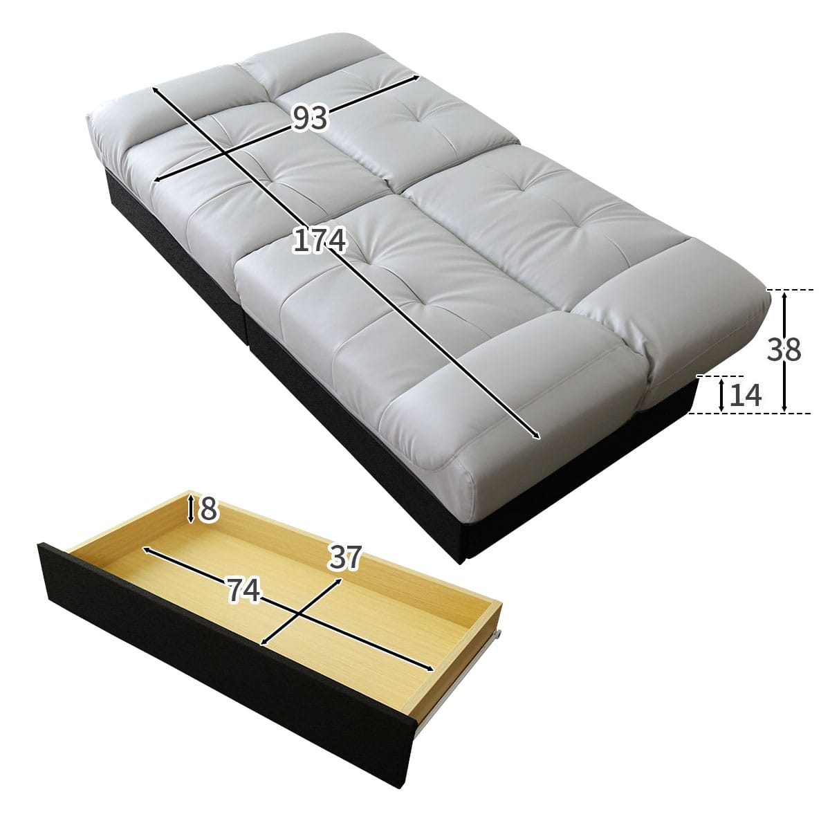 【幅174】  ソファーベッド バジーナ