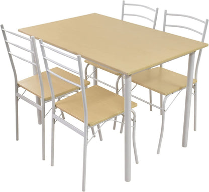 ダイニングテーブル 5点セット 幅110 テーブル＆チェア 組立式 モーリス