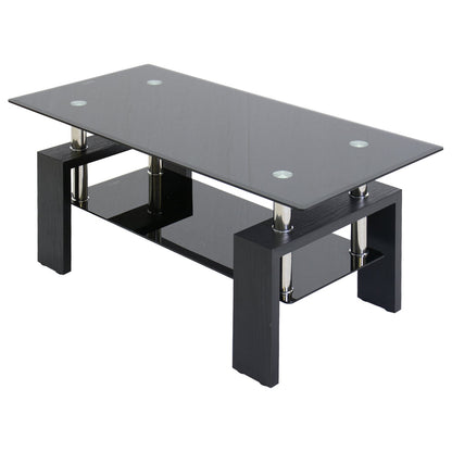 テーブル センターテーブル ガラス ローテーブル 収納 ブラック 高級感 リビング ラスター