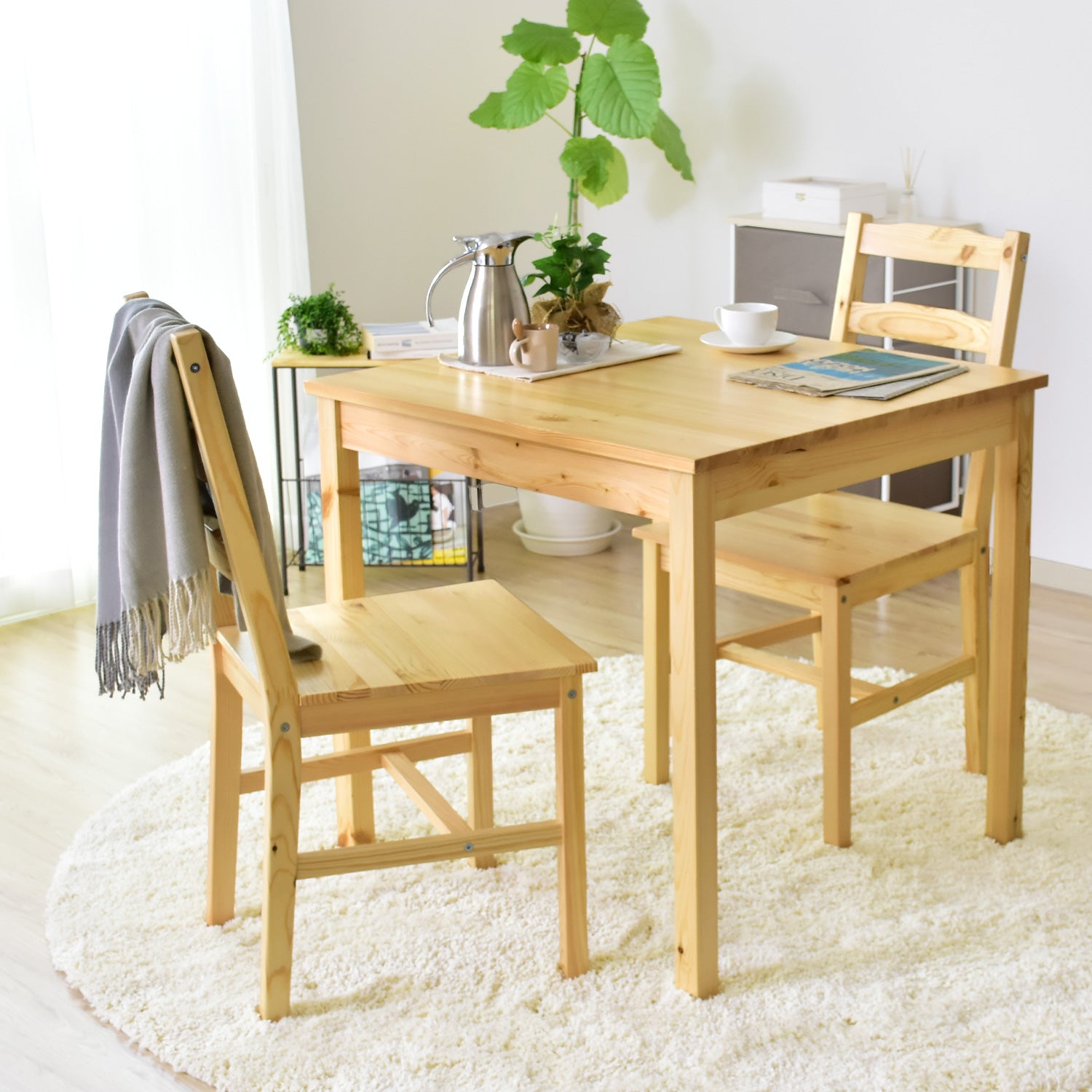 ⭐️1点限り⭐️ サイドテーブル オーク材 丸型 机 木製 ナチュラル